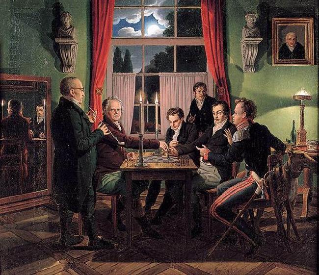 Johann Erdmann Hummel Chess Players Norge oil painting art